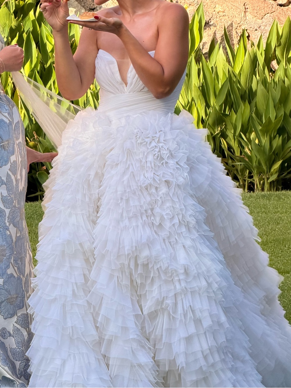 Monique Lhuillier Ivory Strapless Serafina Wedding Dress - Picture 3 of 3